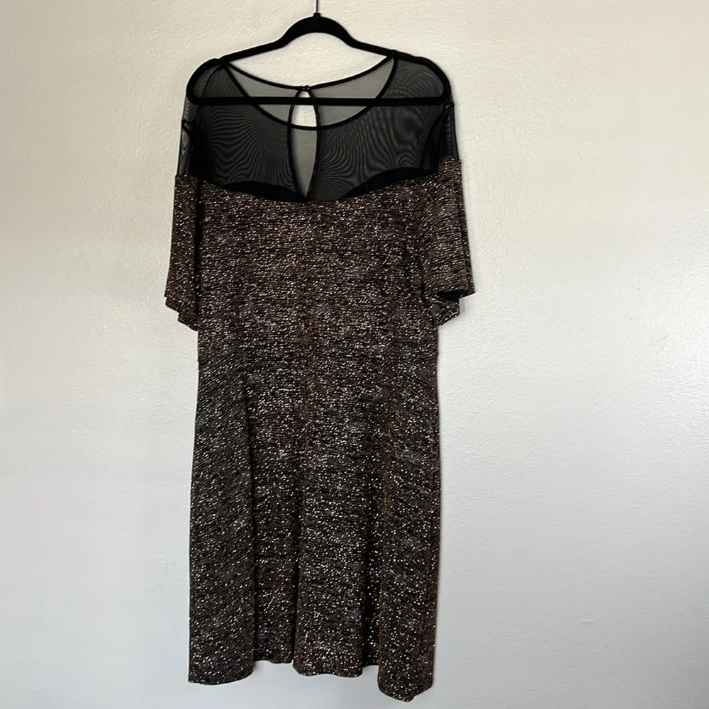 EUC Enfocus Woman Elegant Black and Brown Glitter Women's Dress sz 20W - Picture 4 of 5